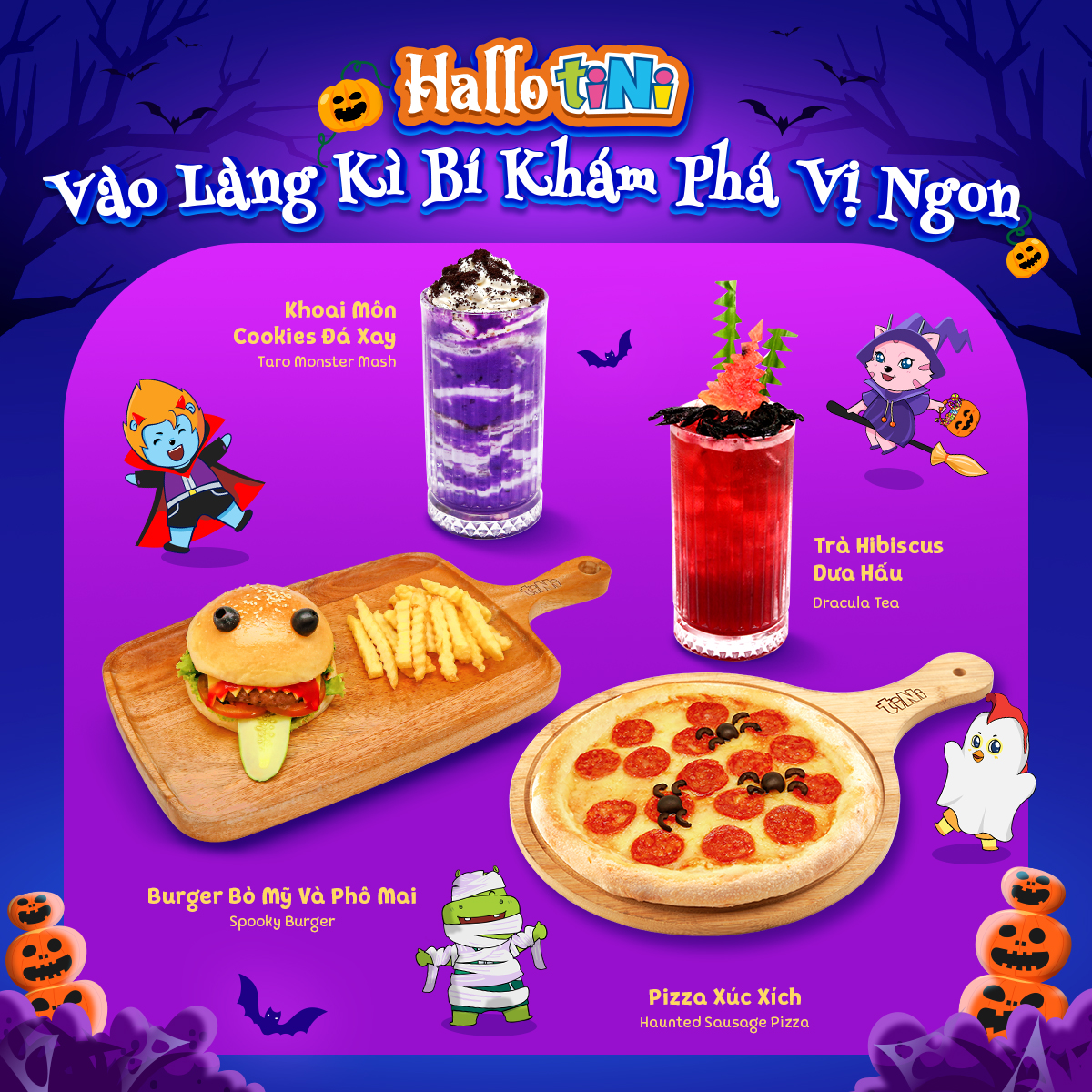 khu vui chơi tiniworld - món halloween