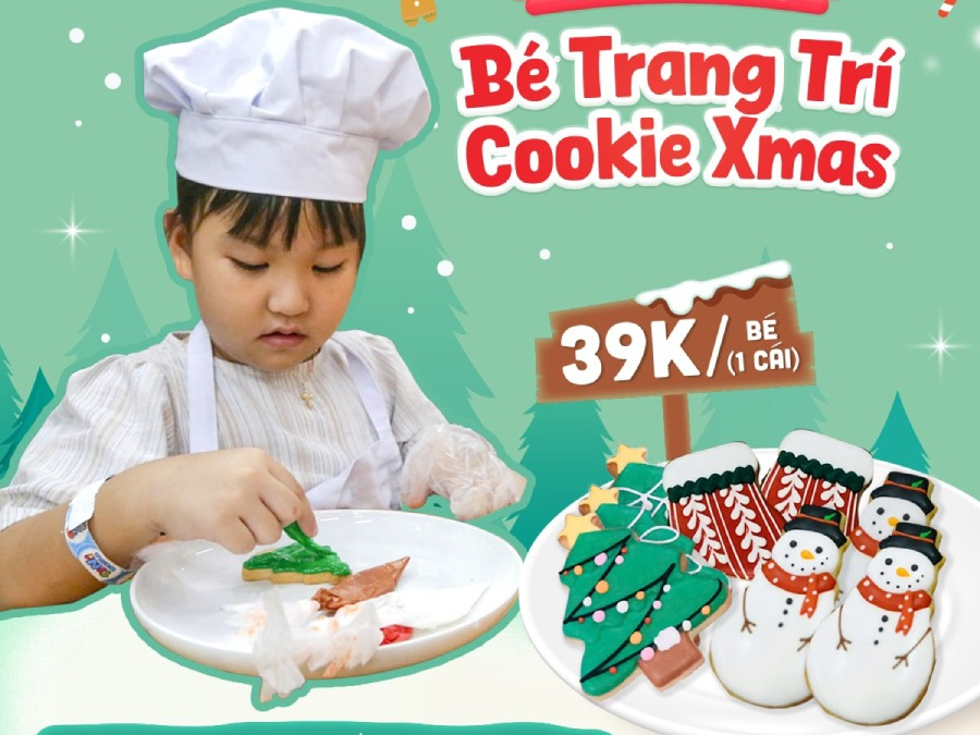 khu vui chơi tiniworld - bé làm bánh Cookie